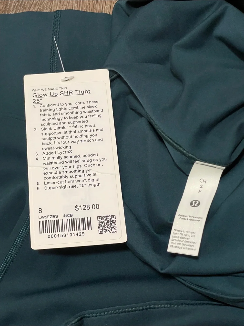 NWOT/NWT Lululemon Matching Indochine Blue Set. Size Top S/Bottom 8